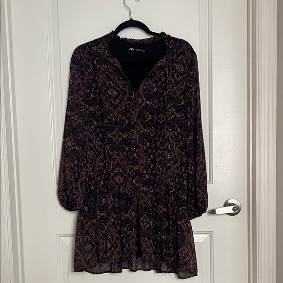 Zara Dresses & Skirts - ZARA Patterned Long Sleeve Dress